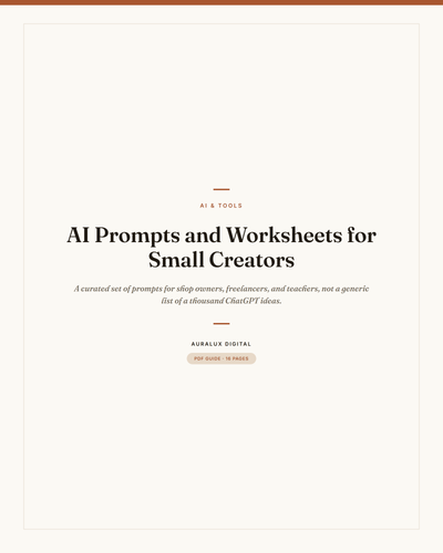 AI Prompts and Worksheets for Small Creators