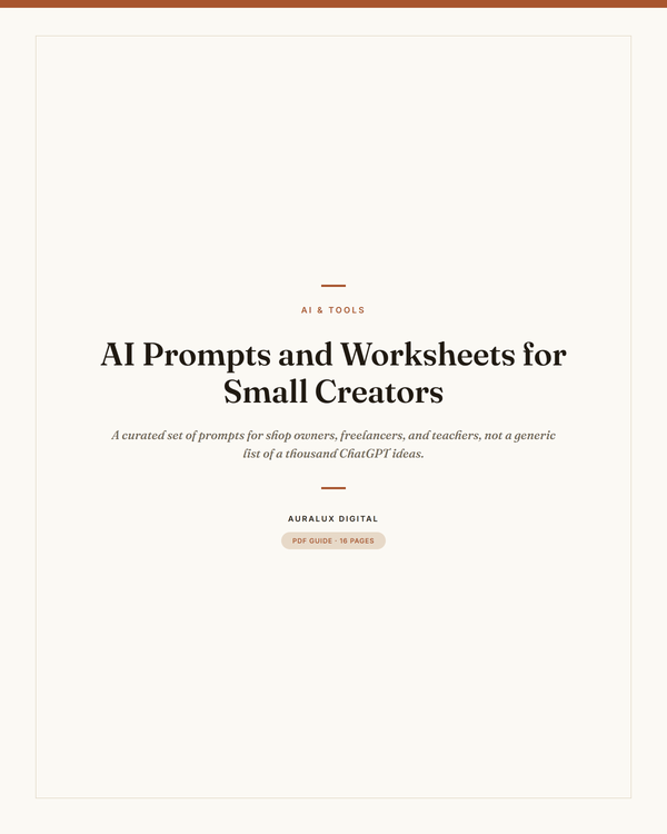 AI Prompts and Worksheets for Small Creators