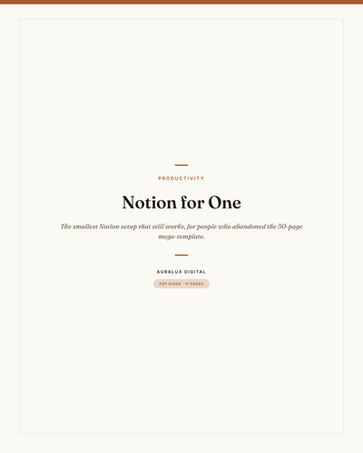 Notion for One
