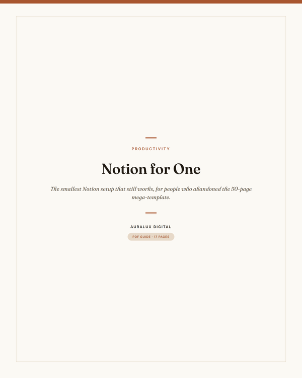 Notion for One