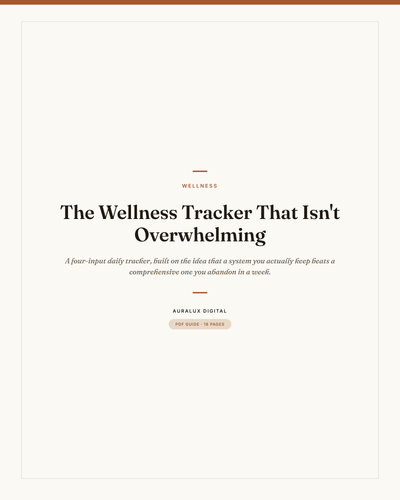 The Wellness Tracker That Isn't Overwhelming